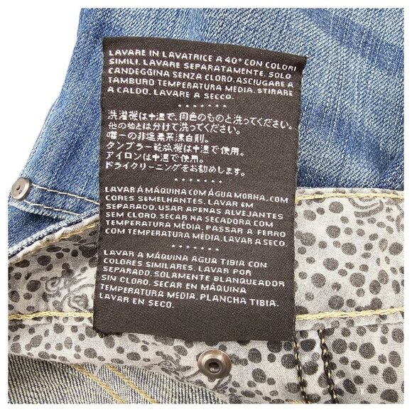 Vtg Harley Davidson Denim Blue Jeans Sz 29 Relaxed Distressed Light Wash Cuffed - Picture 7 of 13